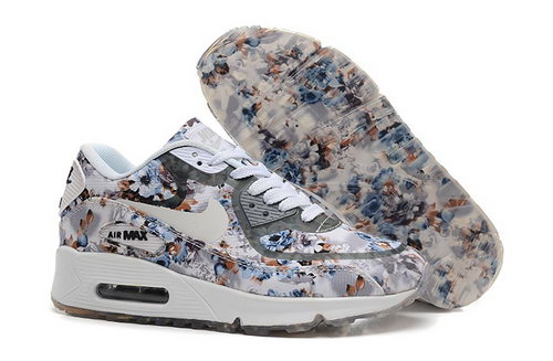 Nike Air Max 90 Womenss Shoes Flower Gray White Special Online